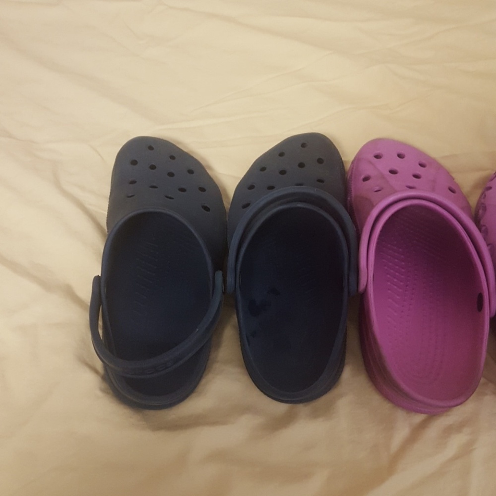 Selling 3 used pairs of crocs Size 11